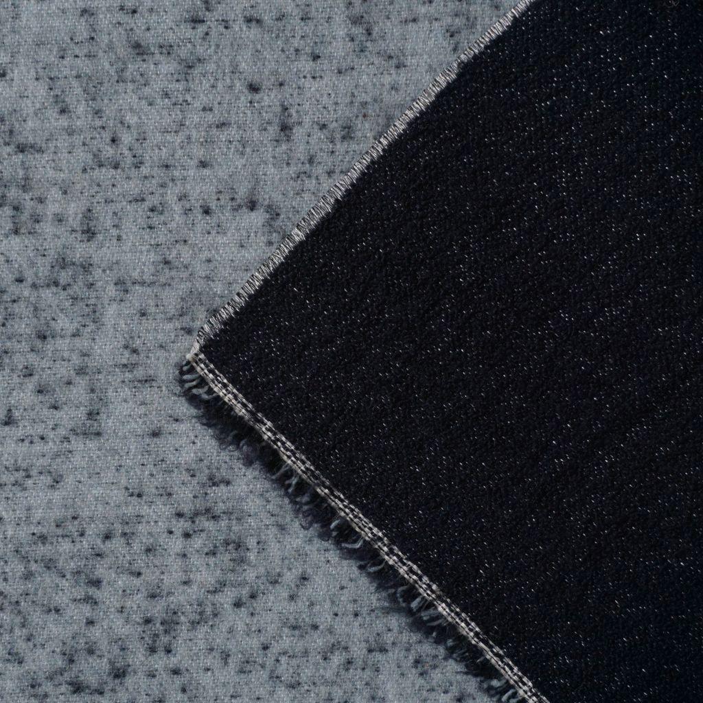 Mantelstoff aus Italien Streifen grau schwarz blau